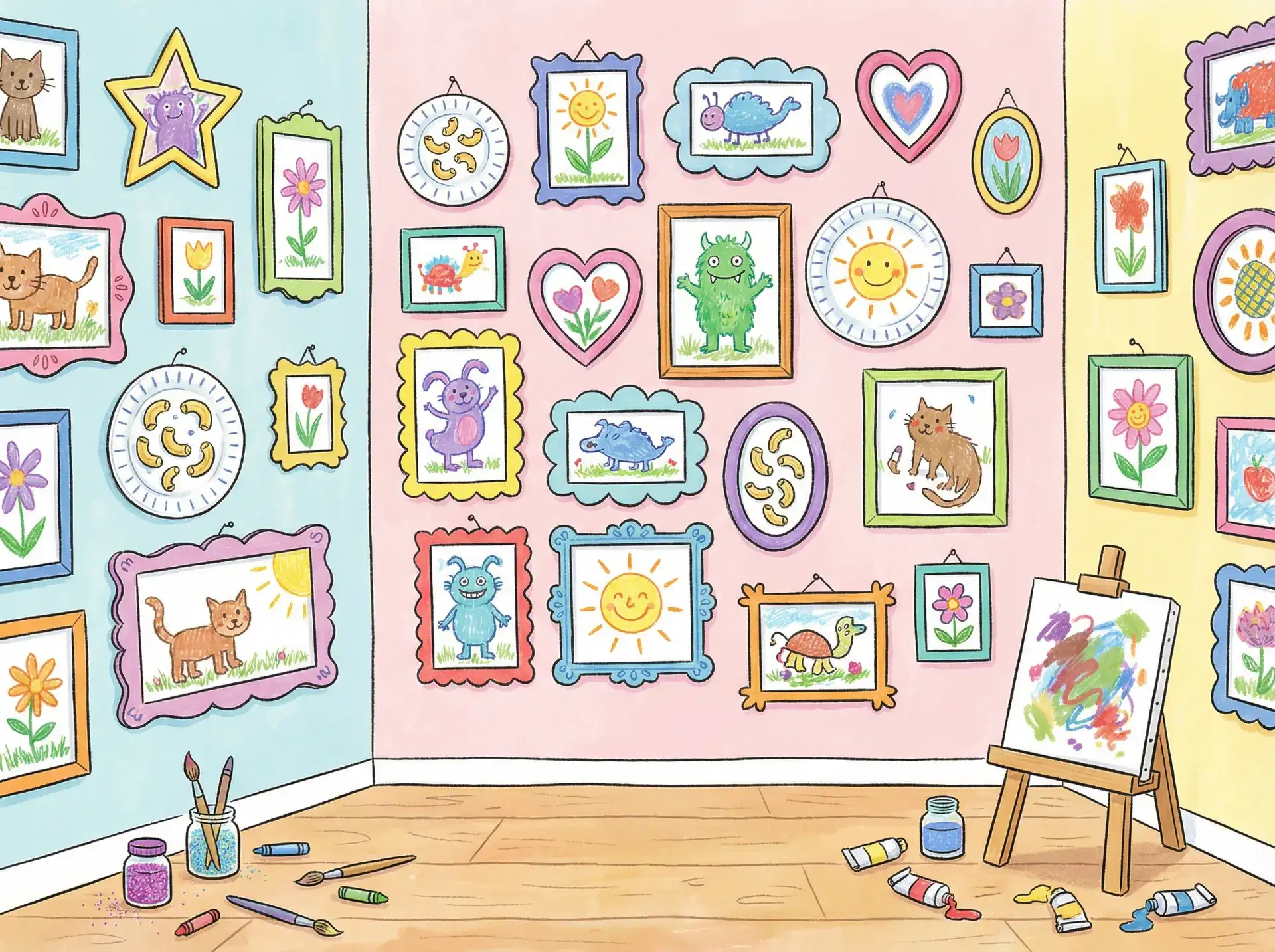 小朋友的彩色画作 - 依依色区 创意展示